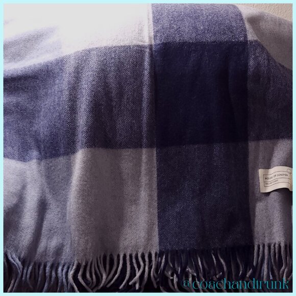 SCOTTISH IMPORT THROW BLANKET Tartan Check Shades of Blue & Grey NWT - Picture 12 of 13